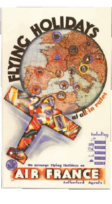 Humor -  Fun KUNST Retro Poster - Marken Air France 