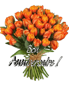 Messagi Francese Bon Anniversaire Floral 012 