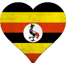 Drapeaux Afrique Ouganda Coeur 