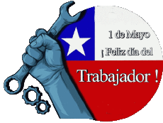 Mensajes Español 1 de Mayo Feliz día del Trabajador - Chile 