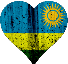 Flags Africa Rwanda Coeur 