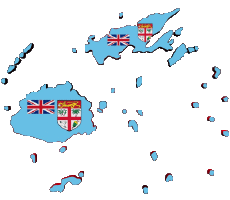 Banderas Oceanía Fiyi Mapa 