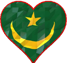 Flags Africa Mauritania Heart 