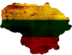 Bandiere Europa Lituania Carta Geografica 