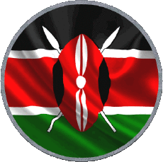 Drapeaux Afrique Kenya Rond 