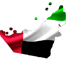 Banderas Asia Emiratos Árabes Unidos Mapa 