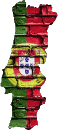 Bandiere Europa Portogallo Carta Geografica 