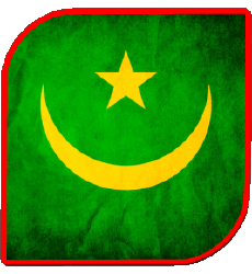 Drapeaux Afrique Mauritanie Carré 