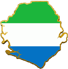 Banderas África Sierra Leone Mapa 