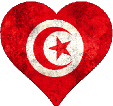 Bandiere Africa Tunisia Cuore 