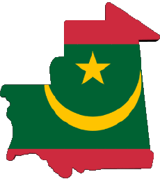 Fahnen Afrika Mauretanien Karte 