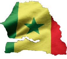 Banderas África Senegal Mapa 
