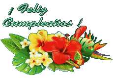 Messages Espagnol Feliz Cumpleaños Floral 001 