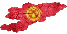Bandiere Asia Kyrgyzstan Carta Geografica 