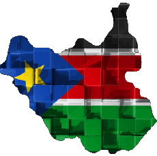 Drapeaux Afrique Soudan Sud Carte 