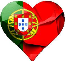 Drapeaux Europe Portugal Coeur 