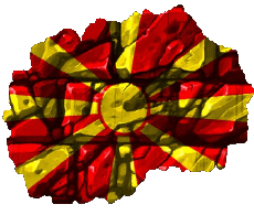 Fahnen Europa Mazedonien Karte 