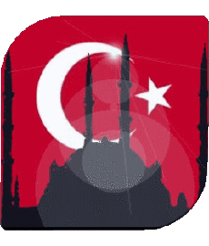 Bandiere Asia Turchia Quadrato 
