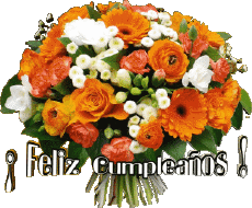 Messagi Spagnolo Feliz Cumpleaños Floral 006 