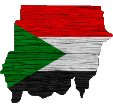 Fahnen Afrika Sudan Karte 