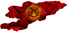 Drapeaux Asie Kirghizistan Carte 