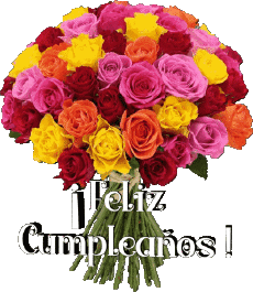 Messagi Spagnolo Feliz Cumpleaños Floral 016 