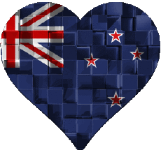 Banderas Oceanía Nueva Zelanda Corazón 