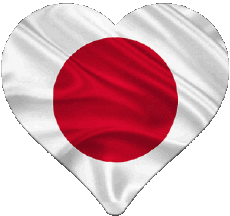 Bandiere Asia Giappone Cuore 