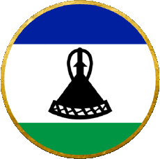 Fahnen Afrika Lesotho Runde 