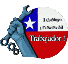 Mensajes Español 1 de Mayo Feliz día del Trabajador - Chile 