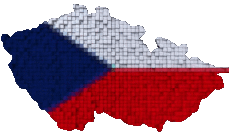 Bandiere Europa Repubblica Ceca Carta Geografica 