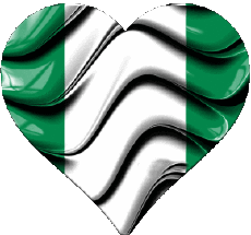 Drapeaux Afrique Nigéria Coeur 