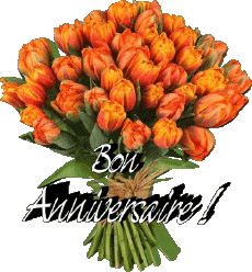 Messagi Francese Bon Anniversaire Floral 012 