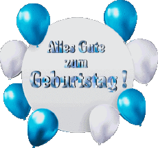 Messages German Alles Gute zum Geburtstag Luftballons - Konfetti 010 
