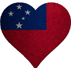 Banderas Oceanía Samoa Corazón 