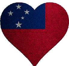 Flags Oceania Samoa Heart 