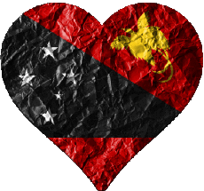 Banderas Oceanía Papúa Nueva Guinea Corazón 