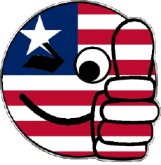 Fahnen Afrika Liberia Smiley - OK 