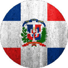 Flags America Dominican Republic Round 