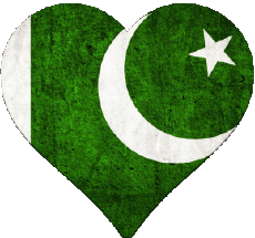 Fahnen Asien Pakistan Herz 