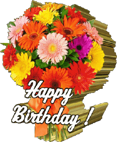 Messages Anglais Happy Birthday Floral 003 