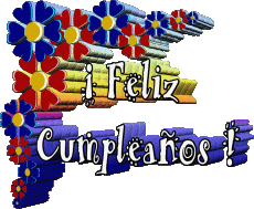 Nachrichten Spanisch Feliz Cumpleaños Floral 005 