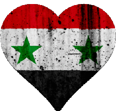 Banderas Asia Siria Corazón 