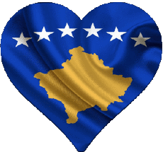Bandiere Europa Kosovo Cuore 