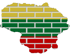 Fahnen Europa Litauen Karte 