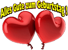 Messages German Alles Gute zum Geburtstag Luftballons - Konfetti 005 