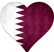 Fahnen Asien Katar Herz 