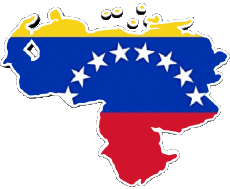 Fahnen Amerika Venezuela Karte 