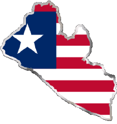 Flags Africa Liberia Map 