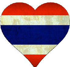 Bandiere Asia Thailandia Cuore 